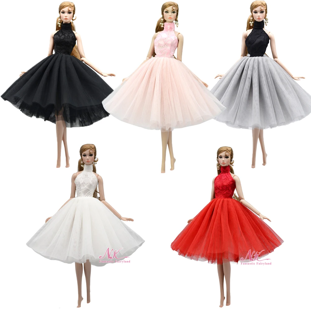 1 Set  Lace Dress Ballet Dancing  Skirt Daily outfit  Casual Wear Party Clothes For Barbie Doll Accessories Toy  JJ