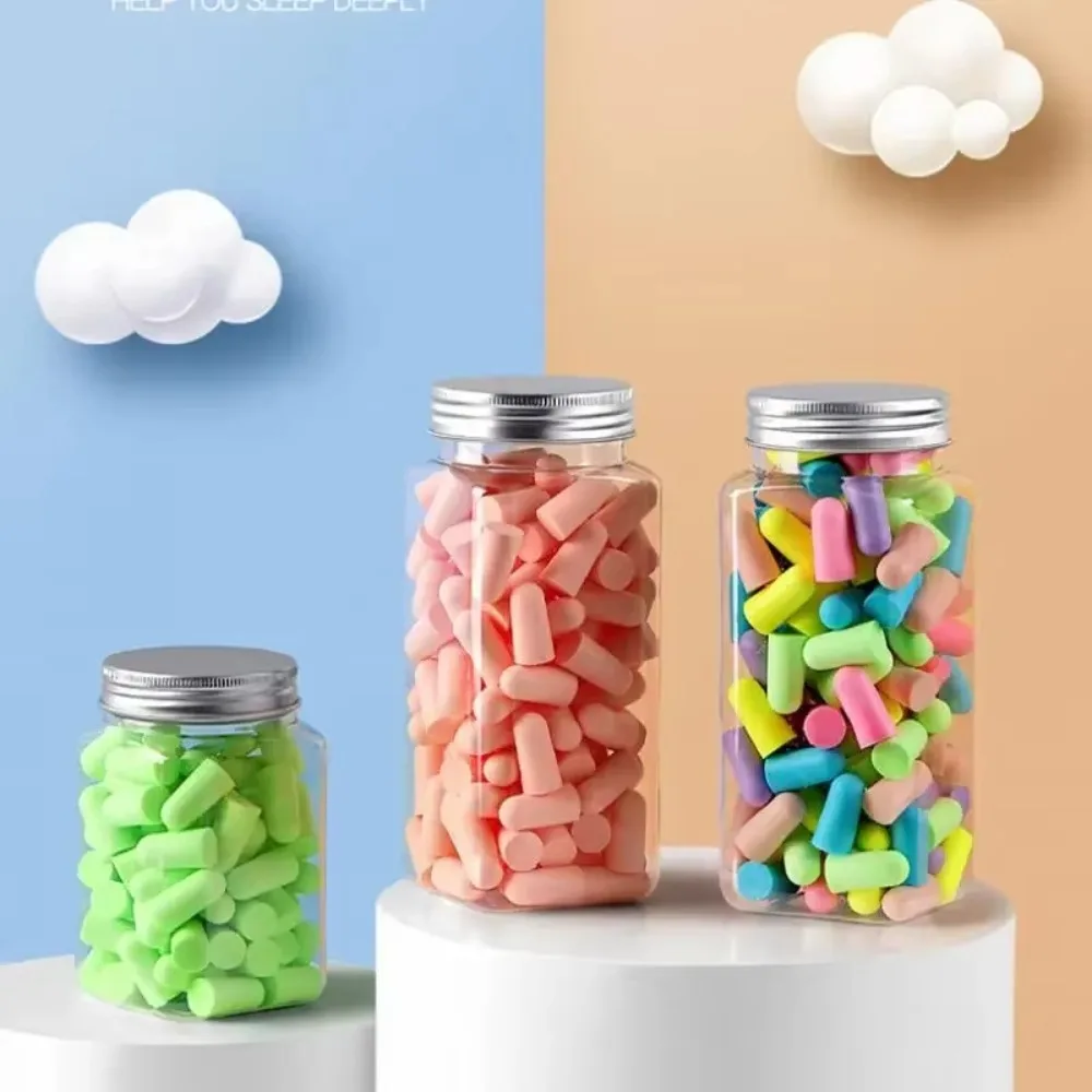 

10/24/60Pcs Color Anti-noise Ear Plugs Slow Rebound Soft Tapered Noise Reduction Earplugs Multicolor Universal Hearing Protector