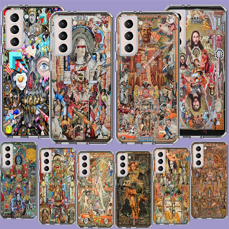 Complex Picture Digital Collage Phone Case For Samsung A04 A04S A15 A25 A35 A55 A05S Note 20 Ultra 10 Lite 9 8 M51 M32 M30S M2