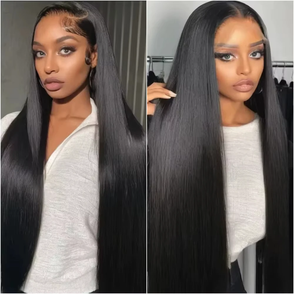 

100% бразильские человеческие волосы 13x6, прямые парики из натуральных волос на кружеве, 30 дюймов, 13x4 HD, кружевной фронтальный парик для женщин, предварительно выщипанные