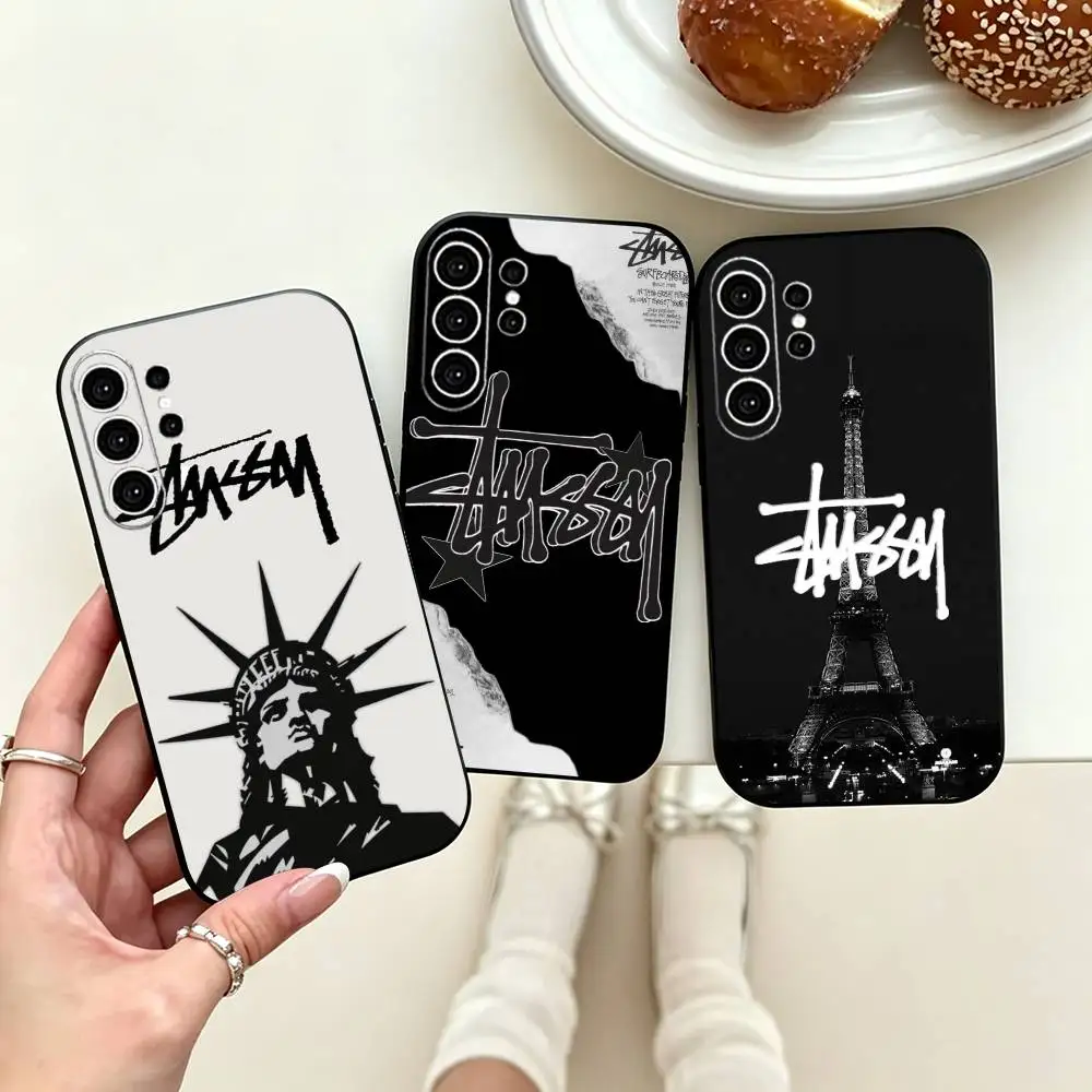 Brands S-stussyes-S  Phone Case For Samsung S25,S24,S21,S22,S23,S30,Ultra,S20,Plus,Fe,Lite,Note,10,Black Cover