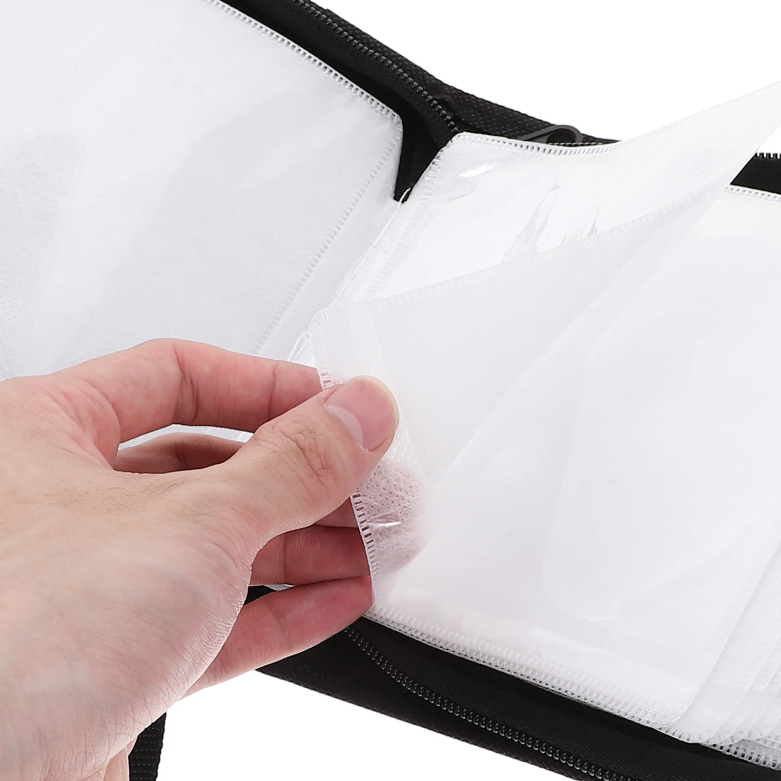 

40 Capacity Portable Cd Holder Case Dvd Organizer Storage Bag Protection Zipper Closure Travel Compact Cd Binder