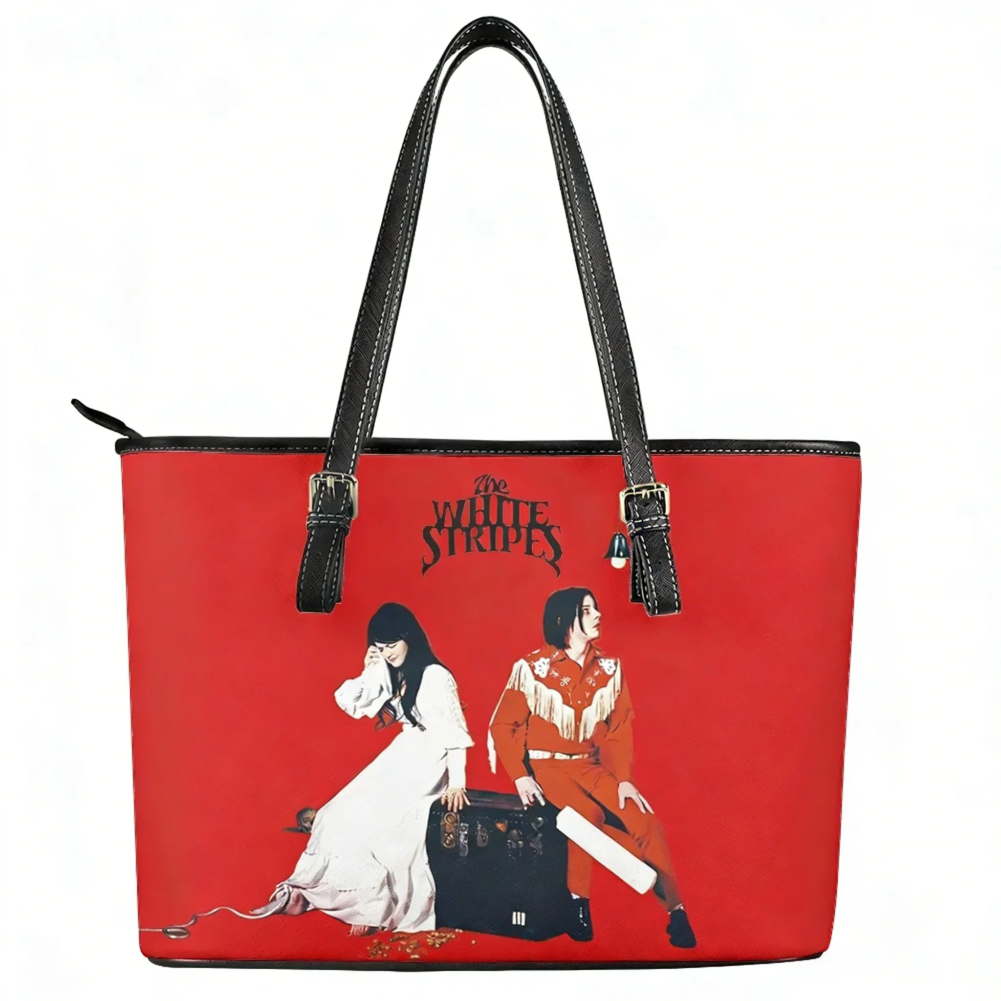 

The White Stripes Handbag Mens Womens Personalized Tote Bag Fashion Shoulder Bag Business Commuter Leather Purse Customize Bags