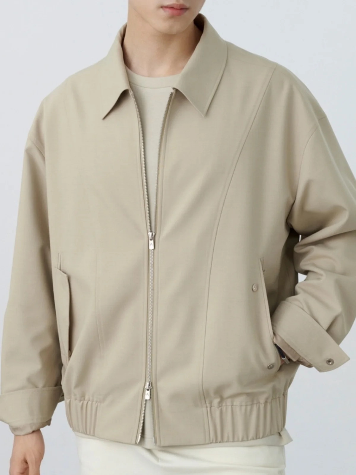 

Autumn New Sle Casual Harington Jaet Men's Lightweight Collared Adstrative Outerwear White Versatile Spring Autumn Me...