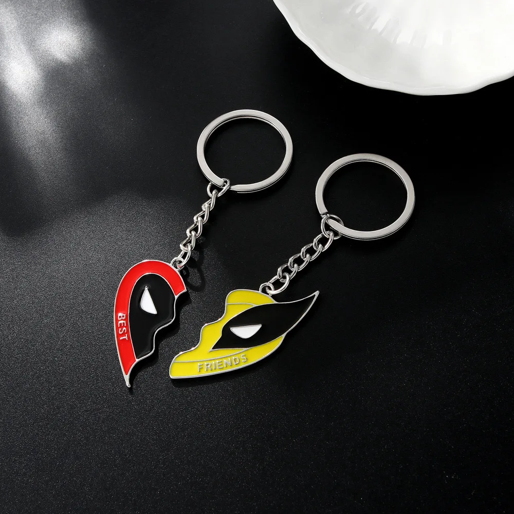 1pair Deadpool Wolverine Puzzle Necklace Movie Periphery Hero Pendant Collar Clavicle Accessories Jewelry for Fans Gifts