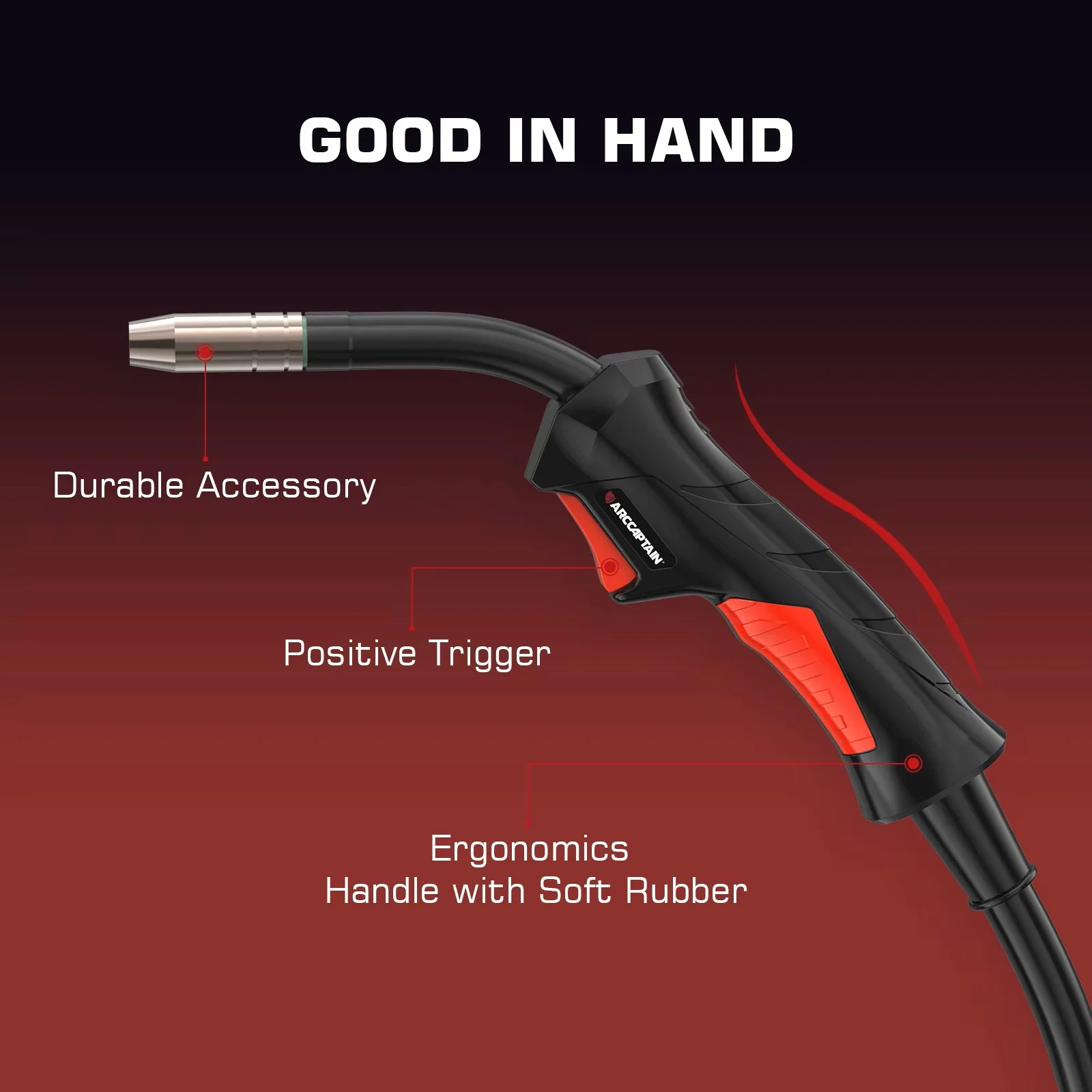 ARCCAPTAIN MIG pistolet de soudage torche MB15 15AK Stinger 10 pieds (3 m) remplacement pour MB15 MIG pistolet torche accessoires de soudage