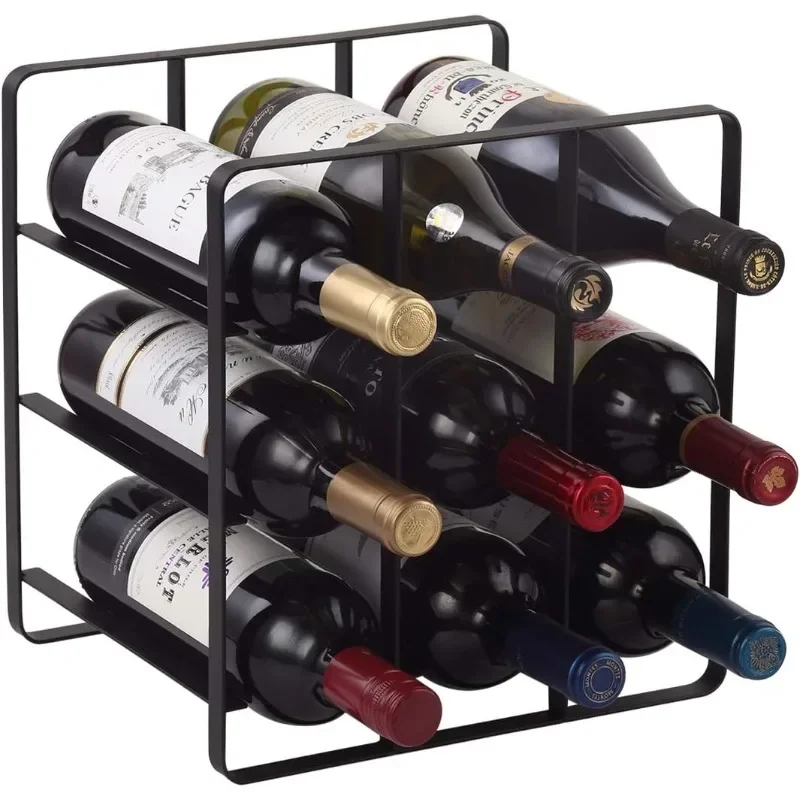 

Metal Wine Rack, Free-Standing Cabinet Water Bottle and Rack Storage Organizer for Kitchen Countertop