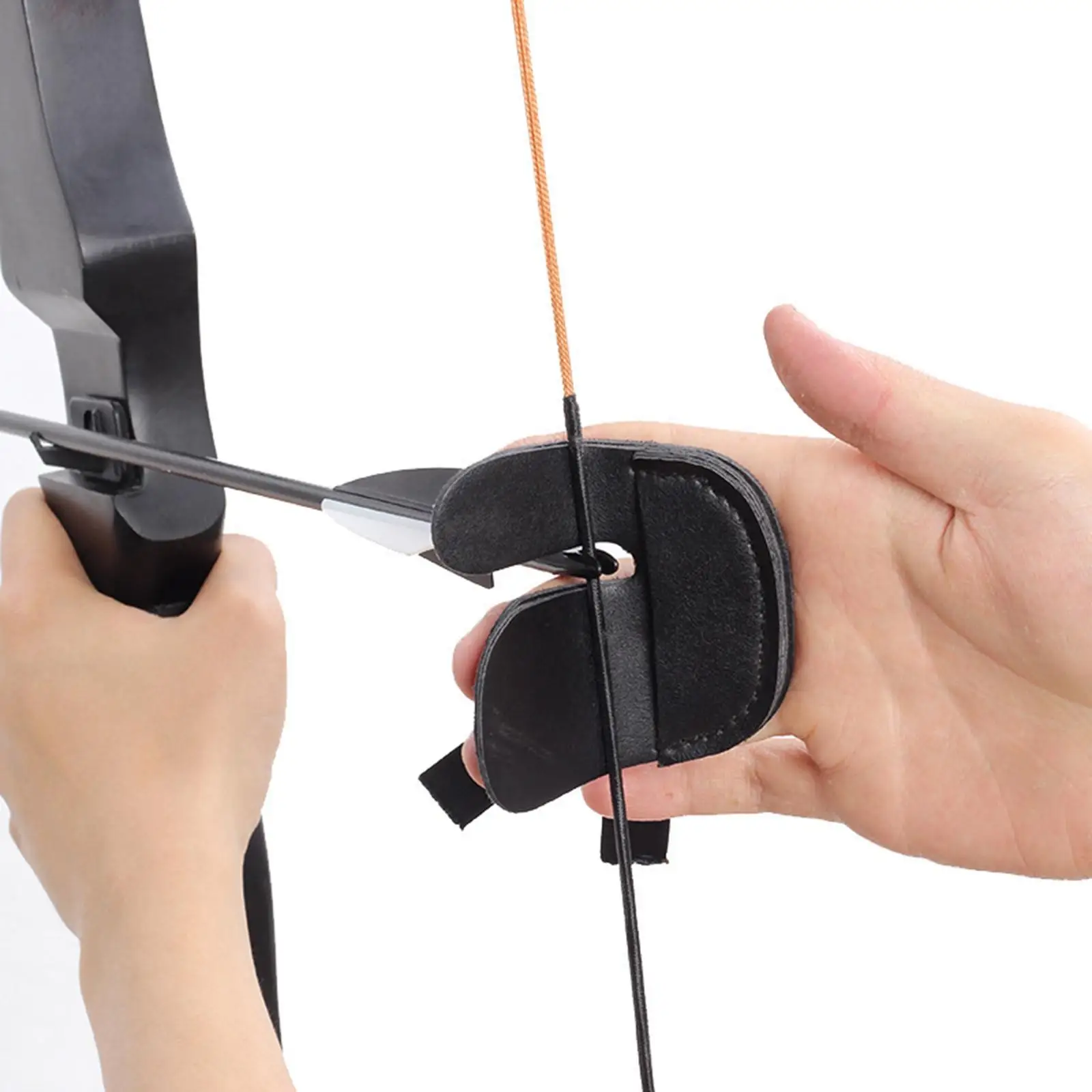 Adjustable Leather Archery Protector Kit Arm Guard and Finger Tab for Bow Arrow Hunting Shooting Practice Safety Equipment