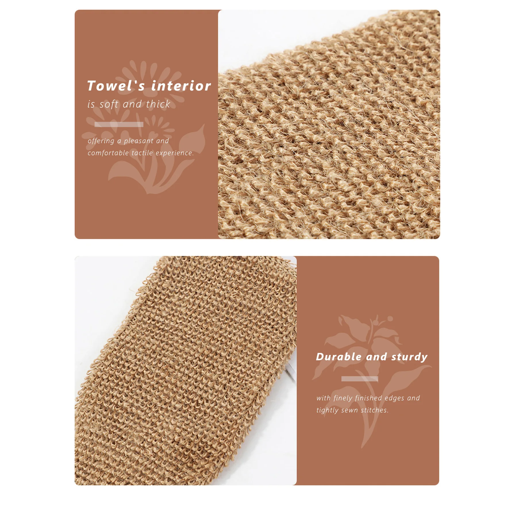 قفاز حمام مقشر، قطعة واحدة من الكتان القنب الطبيعي خيارات الملمس الصلب والناعم قفاز فرك للتنظيف العميق للجسم #2