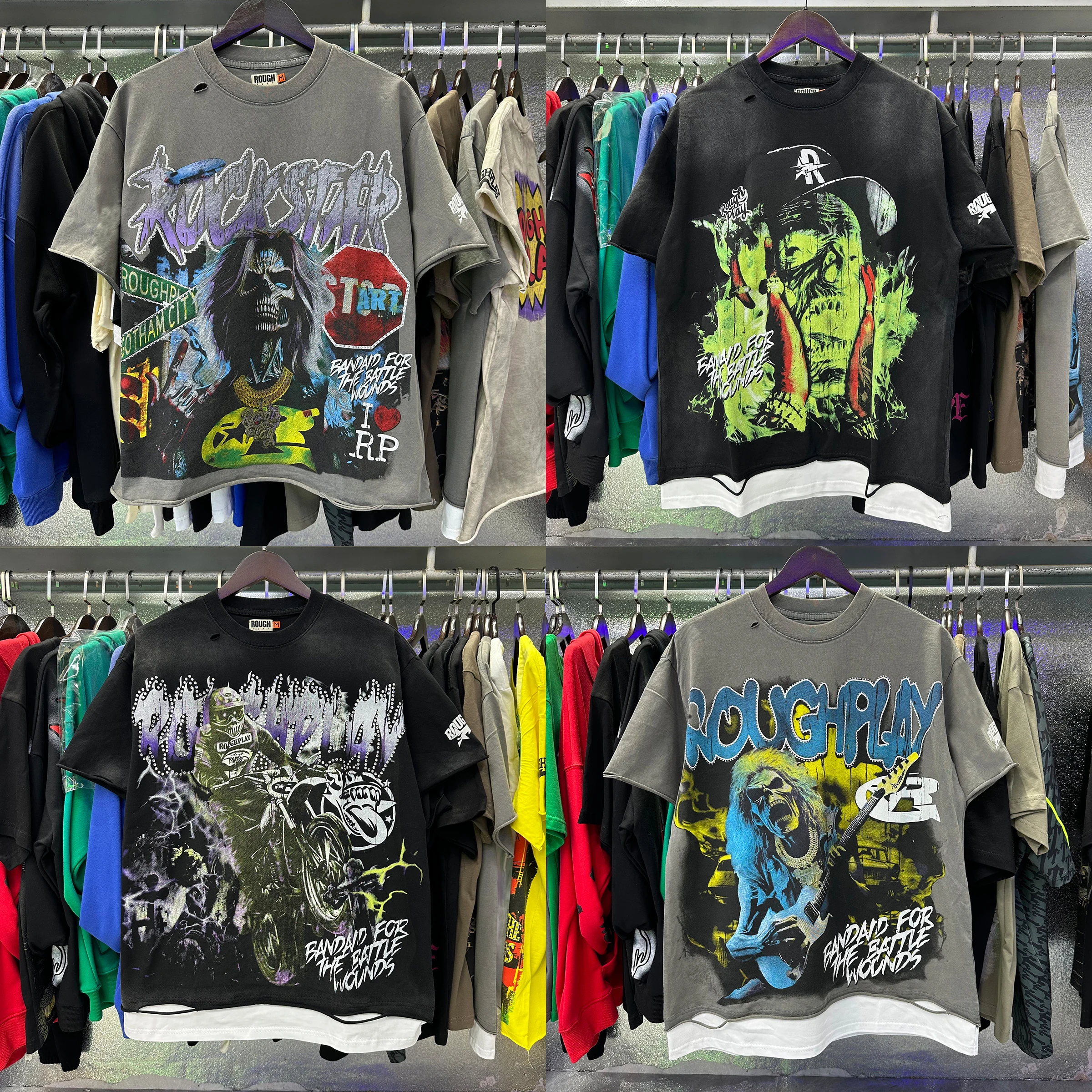 

Высококачественные футболки для грубых игр, мужские и женские модные футболки с термосверлением в американском стиле, винтажная летняя стильная футболка