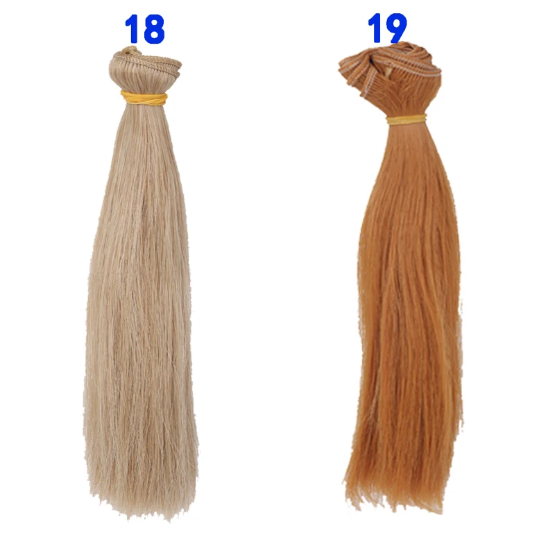 1Pcs Haar Refires Bjd Haar 15Cm * 100Cm Zwarte Goud Bruin Kaki Wit Grijs Kleur Korte Rechte pruik Haar Voor 1/3 1/4 Bjd Diy