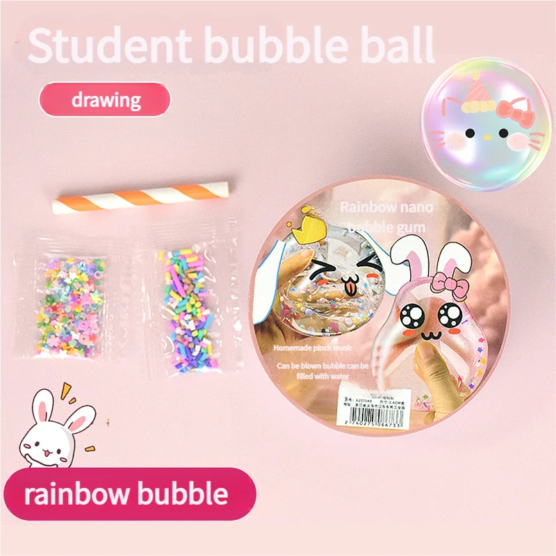 

Rainbow Bubble Nano Tape for Bubble Kit - 3pcs Colorful Double Sided Elastic Tape for Balloon Decorating and Crafting