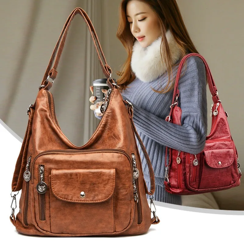 

Women's 2024 New Korean Edition Single Handbags Middle Aged Mom Crossbody Bags Large Capacity Triple Use Double Shoulder Bag