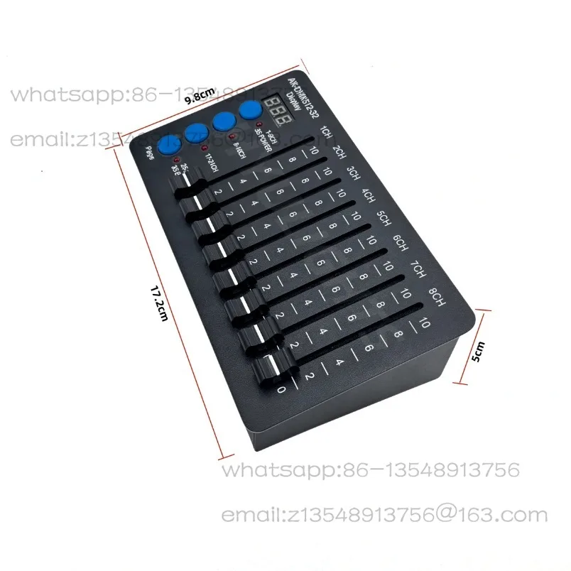 32 Channel Simple Mini DMX512 Controller Type-c Battery Stage Lights Beam LED Par  Lighting Console for Computer Light Dimmer