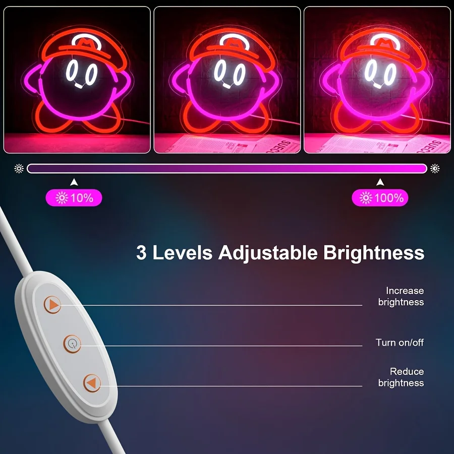 Super Star Neon Signs LED Anime Cartoon Neon Light Sign Dimmable for Bedroom Man Cave Game Room Weeding Wall Decor USB Powered