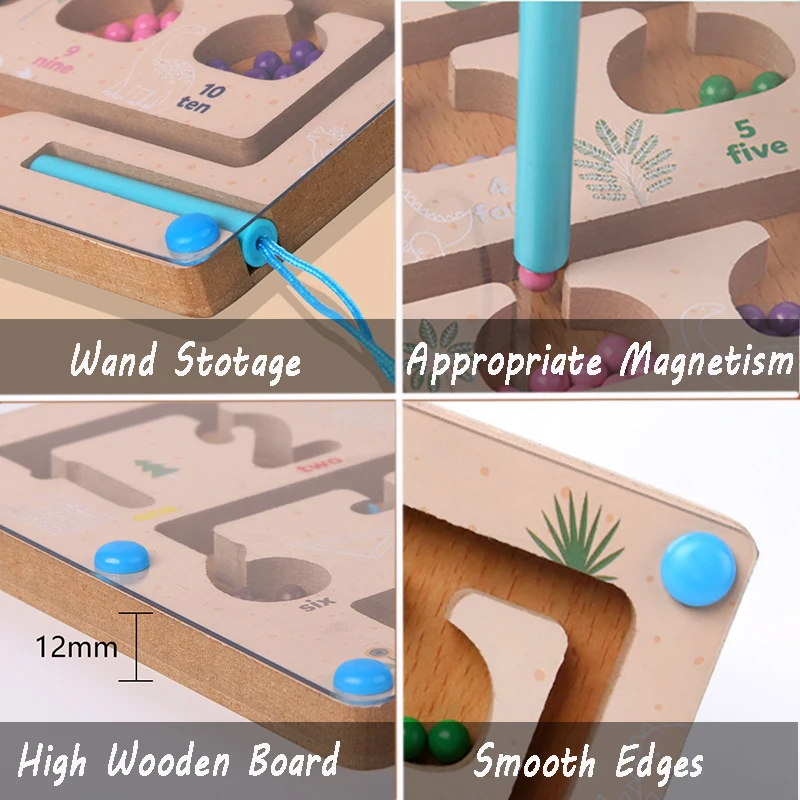 Montessori Magnetic Maze Sorting Board Kid Color Number gioco sensoriale di corrispondenza cognitiva Fine Motor Training Education Parish Toy