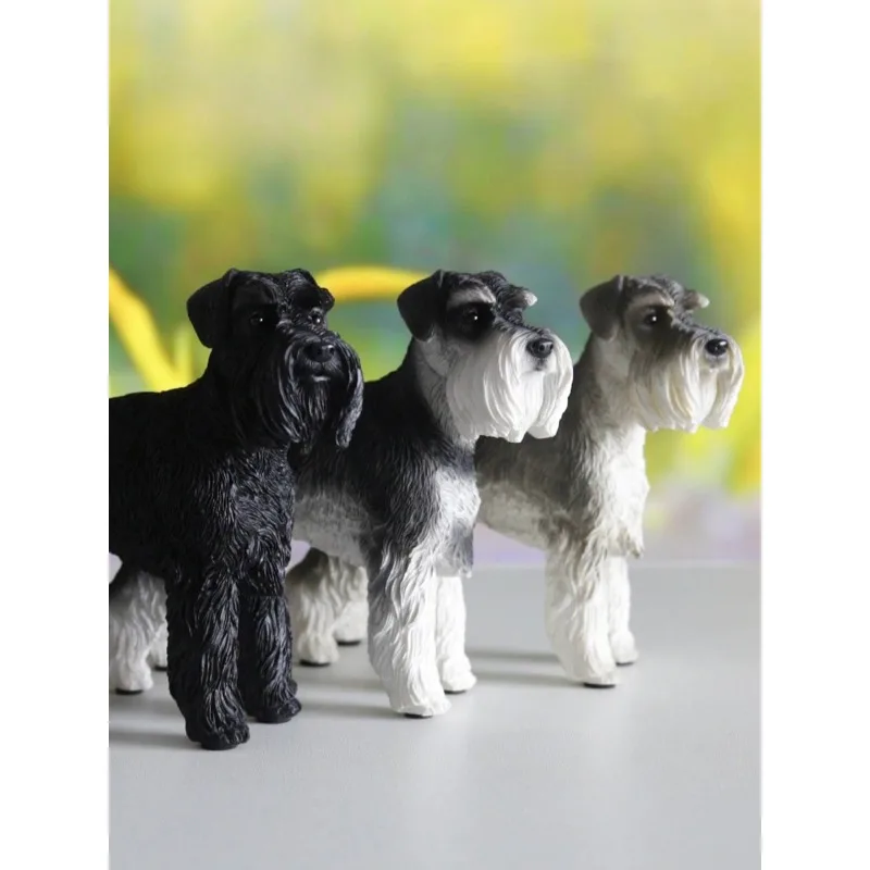 

1/6 Scale Schnauzer Resin Standing Posture Stimulation Dog Modal for 12Inch Soldier Toy Scene Accessories Car Ornaments