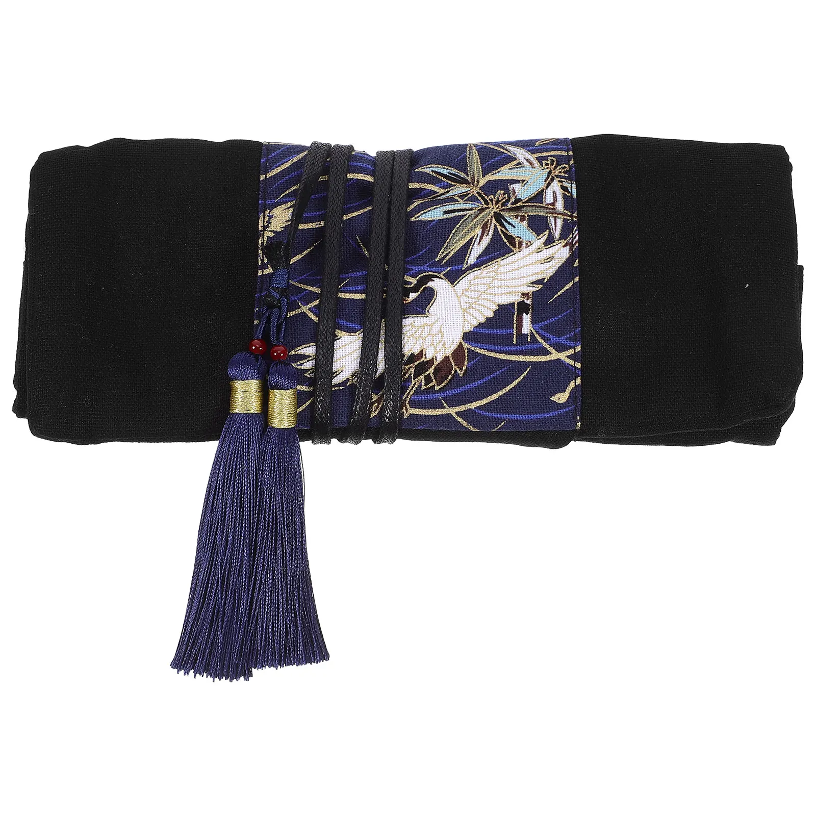 

Canvas Rolling Pencil Bag High Capacity Fabric Case Eco Friendly Kids Stationery ganizer Chinese Style Painting Washable