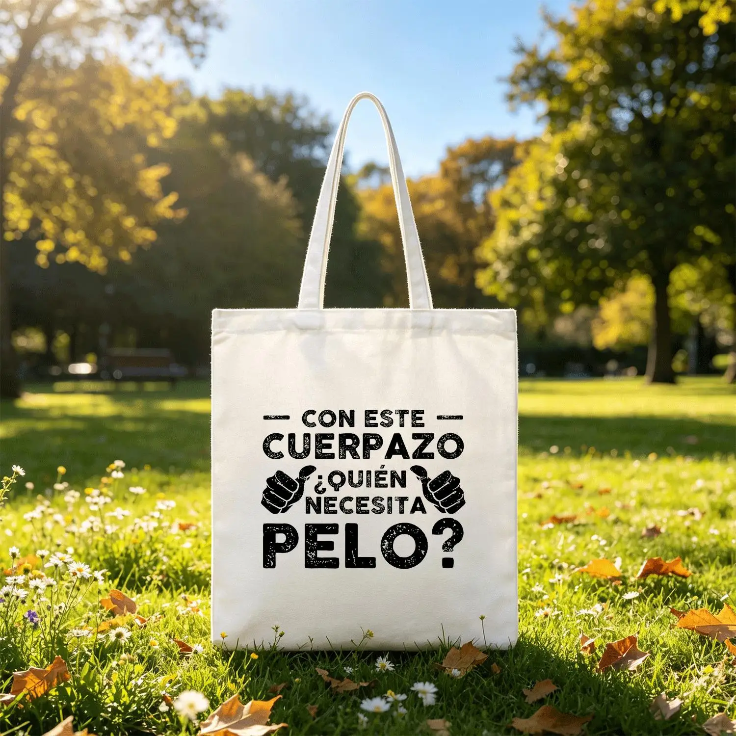 With This Hair T Needs Gift for Bald Guys Spanish Canvas Tote Bag Fashion Large Capacity Grocery Bag Handbags