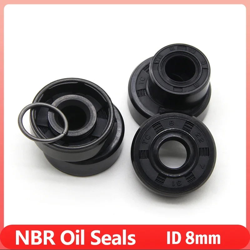 

2~10pcs ID 8mm NBR Oil Seals TC-8*14/15/16/18/22*4/4.5/5/7/8mm Black Nitrile Rubber Shaft Double Lip Oil Resistant Seal Gaskets