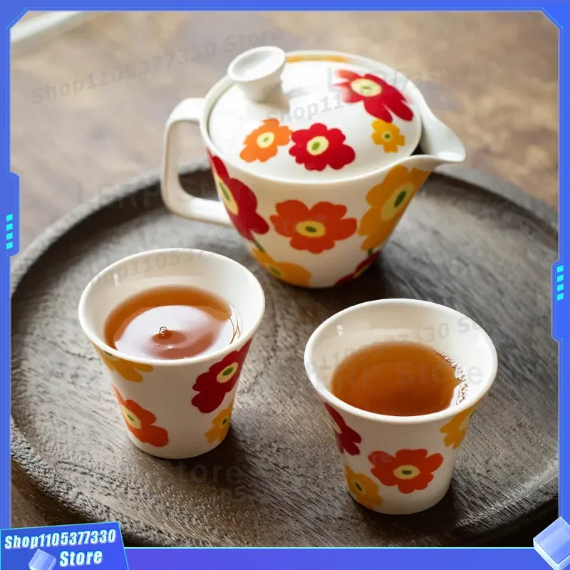 Exquisite Ceramic Kung Fu Tea Set with One Pot and Two Cups High End Accessories for Traditional Chinese Tea Ceremony
