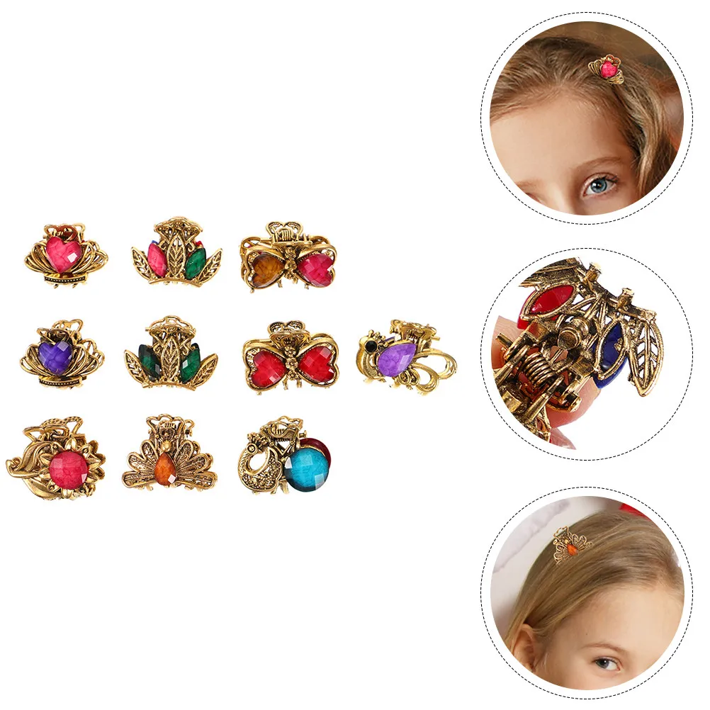 

Набор из 10 маленьких заколок-крабиков для волос: модные зажимы для всех типов волос, надежная фиксация, для повседневного использования и путешествий