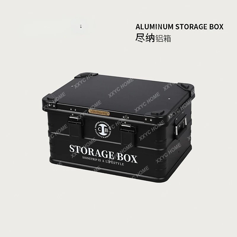 Aluminum Alloy Storage Box Outdoor Household Aluminum Case Camping Multifunctional Waterproof Organizing Car Trunk Storage