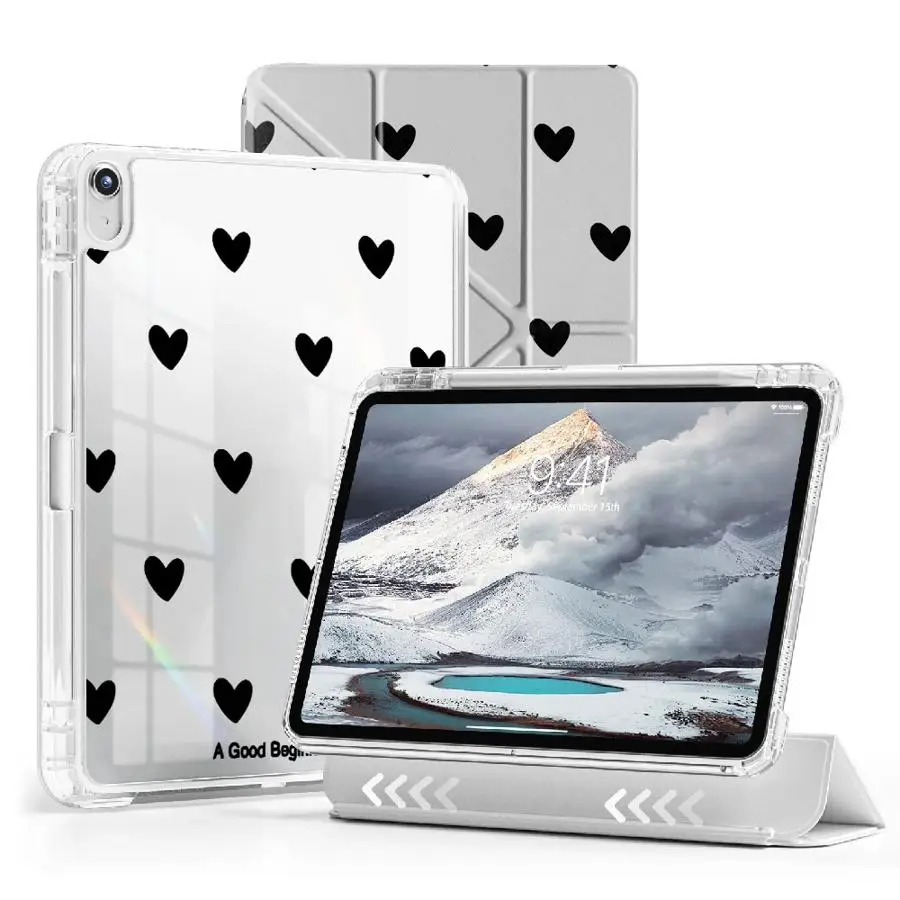 

Модный чехол-подставка с сердечками для iPad Mini 6, 7, Pro 2025, 11-го, 10-го, 9-го, 8-го, 7-го поколений, 12.9 дюймов, Air 4, 5, M3, M2, M4, 11 дюймов