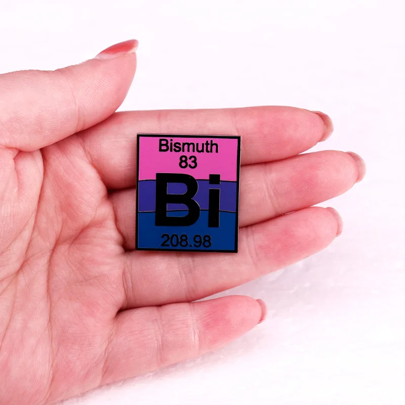 Bismuth Element 83 Enamel Brooch Exquisite Stylish Chemical Periodic Table Series Badge Jewelry Presents for Chemistry Lovers