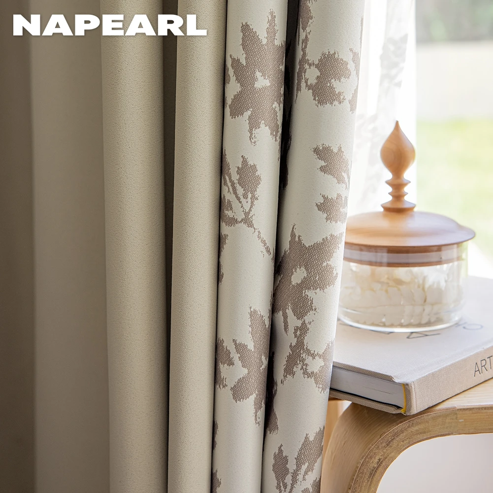 

NAPEARL 70-85% Blackout Curtains Flower Splice Design Printed Curtains Window Drapes for Living Room 200x260cm 1PC