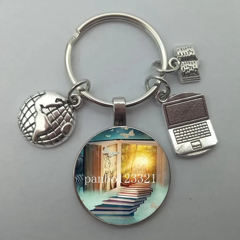 1 new fashion book keychain, love to read, travel keychain, take the earth to travel keychain, souvenir gifts, fashion boutique