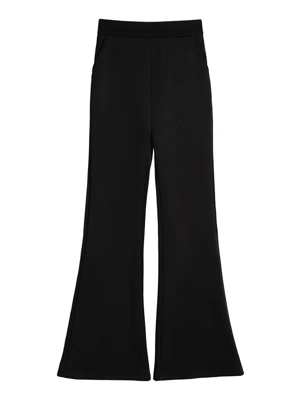 Pantalon évasé coupe cintrée pour femme, pantalon de costume Micro évasé avec fente latérale, petite taille, tendance, nouvelle collection hiver 2025