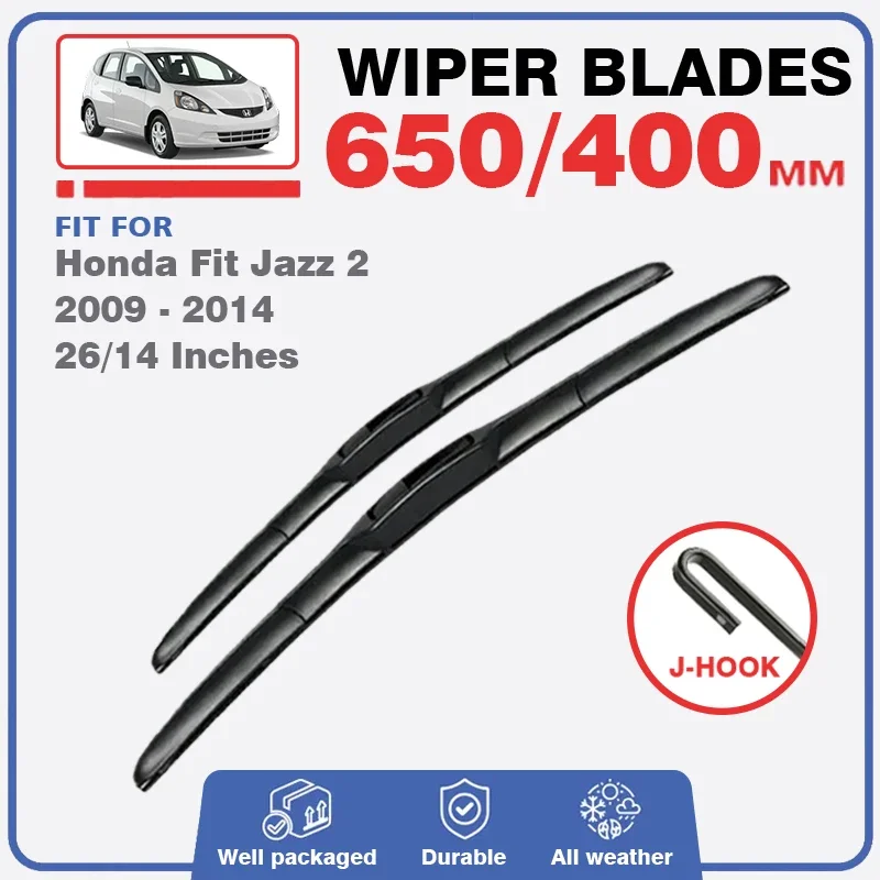 For Honda Fit Jazz 2 MK2 2009 - 2014 RS Front Wiper Blades Windshield Windscreen Window Washer Refills 26