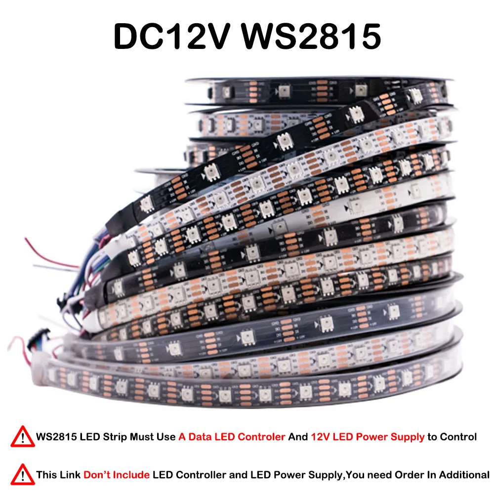WS2812B WS2815 WS2813 Individuell adressierbarer RGBIC-LED-Streifen WS2811 WS2812 30/60/144 Pixel/LEDs/m Smart Tape Light DC5V/12V