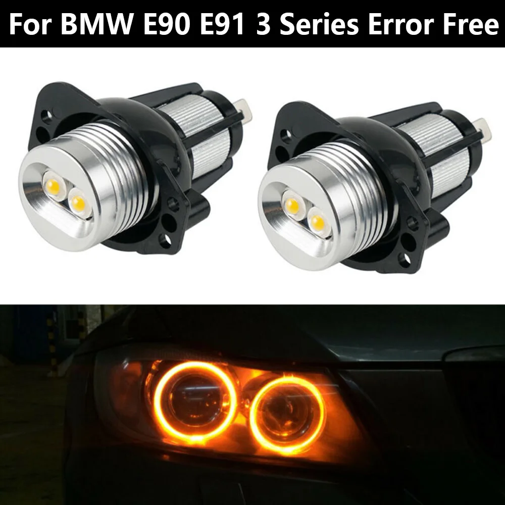 Auto LED Lights Car Halo Parts Replacement Yellow 2Pcs 63117161444 Accessories For BMW E90 E91 3 Series Durable