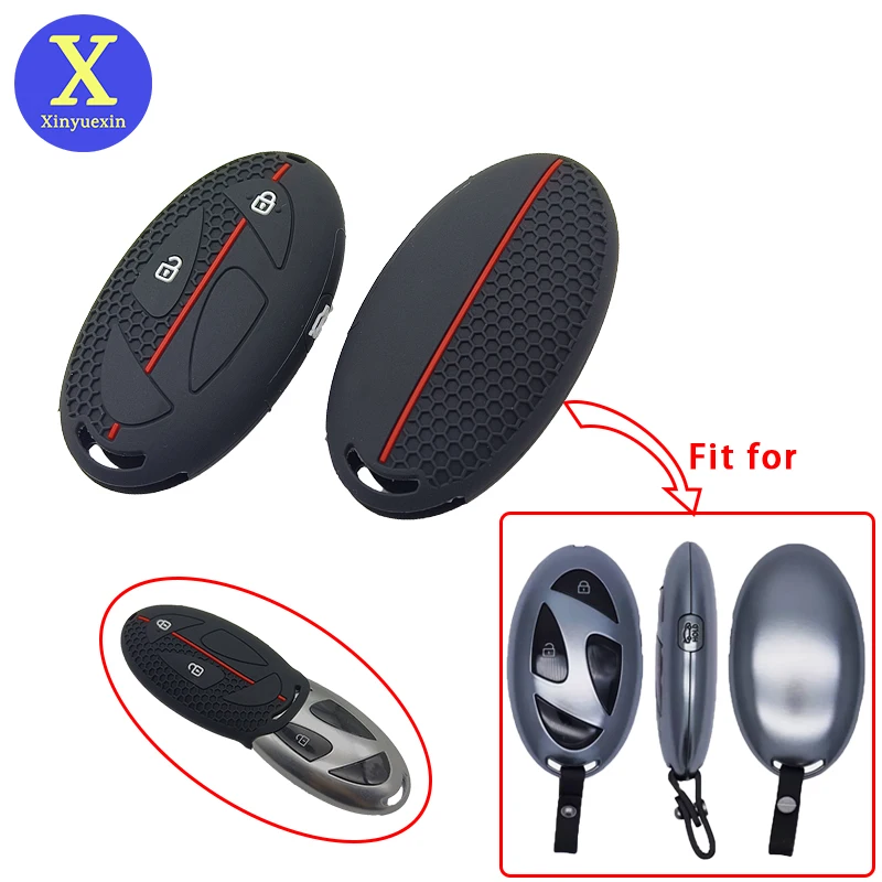 Xinyuexin New Type Silicone Smart Key Cover Case for Hyundai Tucson Elantra Kona 3 Buttons Remote Keys 2023-2025 Car Accessories