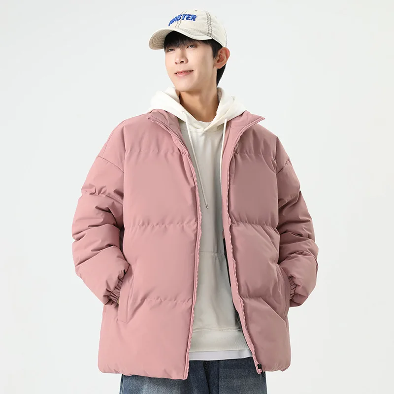 Winter Parkas Cotton Coat Men's Women's Jacket Warm Couple Puffer Jacket Thick Windproof Outerwear Stand-up Collar Long Sleeve