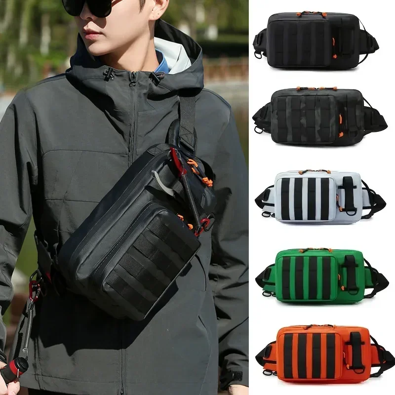 

NEW Fishing Bags Men's Chest Bag Wear-resistant Tactical Vest Waist Bag Lure Belt Pack Outdoor Camping Hiking Hunting Rig Pouch