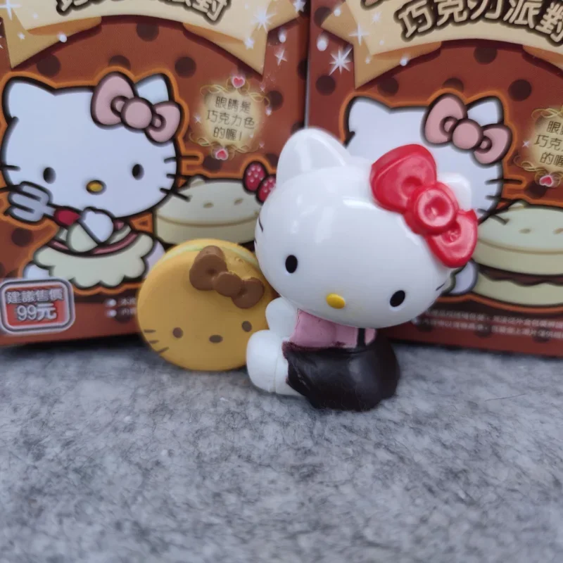 8 teile/satz Sanrio Hallo Kitty Mystery Box Schokoladen kuchen Nachmittags tee Kawaii Action figur süße Puppe Figur Blind Boxen Spielzeug