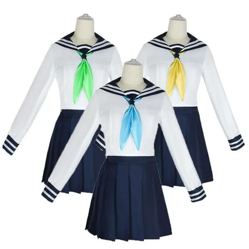 Anime mi amigo ciervo Nokotan Shikanoko Noko Tanukikōji Kinu Koshi Anko disfraz Cosplay JK uniforme peluca mujer lindo marinero Suitc; 6,