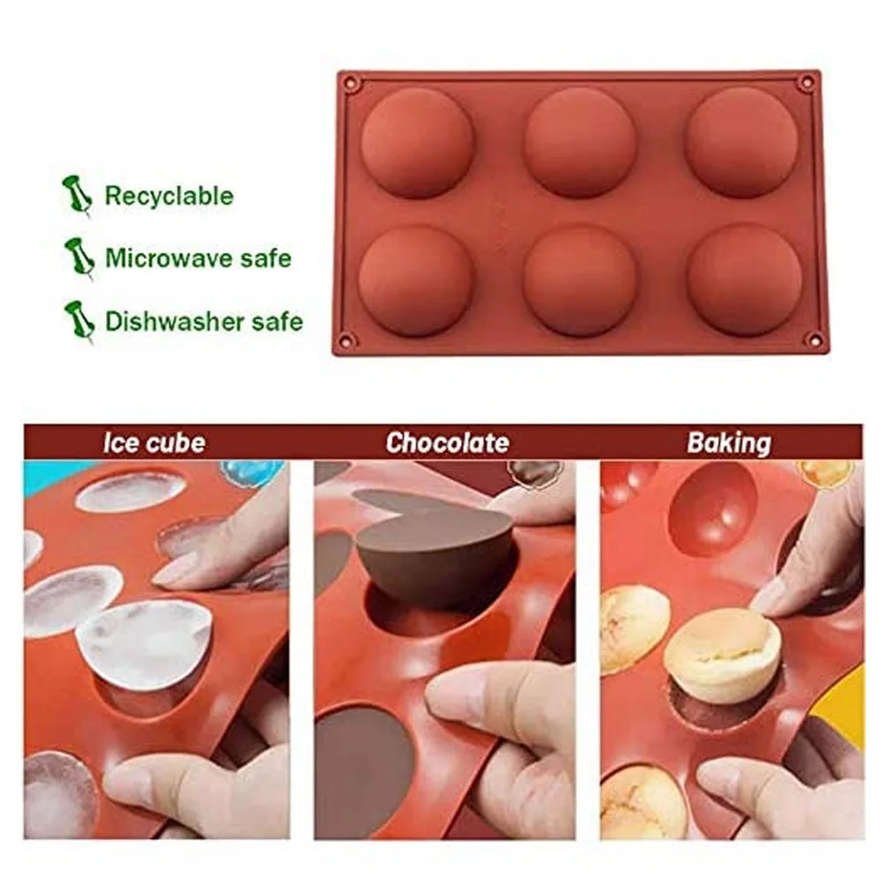 Hot Silicone Chocolate Molds, Cocoa Ball Mold for Cake, Jelly, Dome Mousse, Baking DIY, Medium Semi Sphere