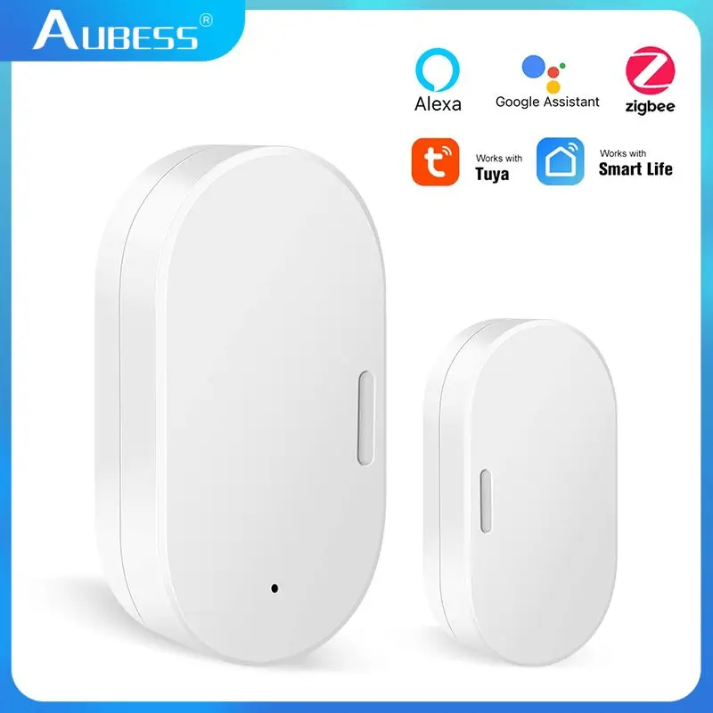 Aubess Zigbee 3.0 Smart Door Window Sensor Tuya Wifi Detectors Security Protection Smart Life APP Control Via Alexa Google Home