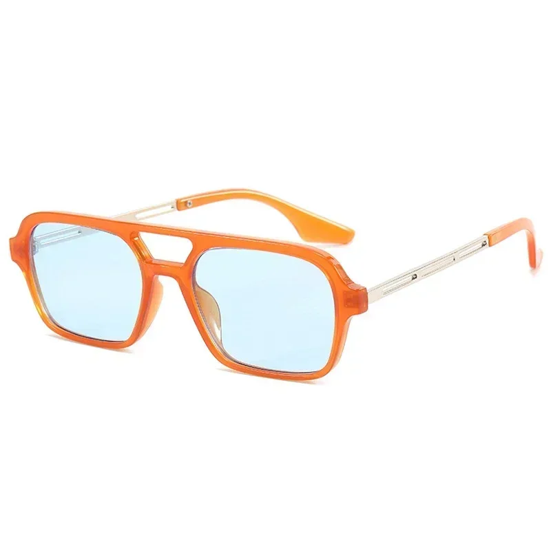 Small Frame Square Sunglasses Woman Brand Designer Fashion Luxury Sun Glasses Female Vintage Hollow Leopard Blue Oculos De Sol image 4
