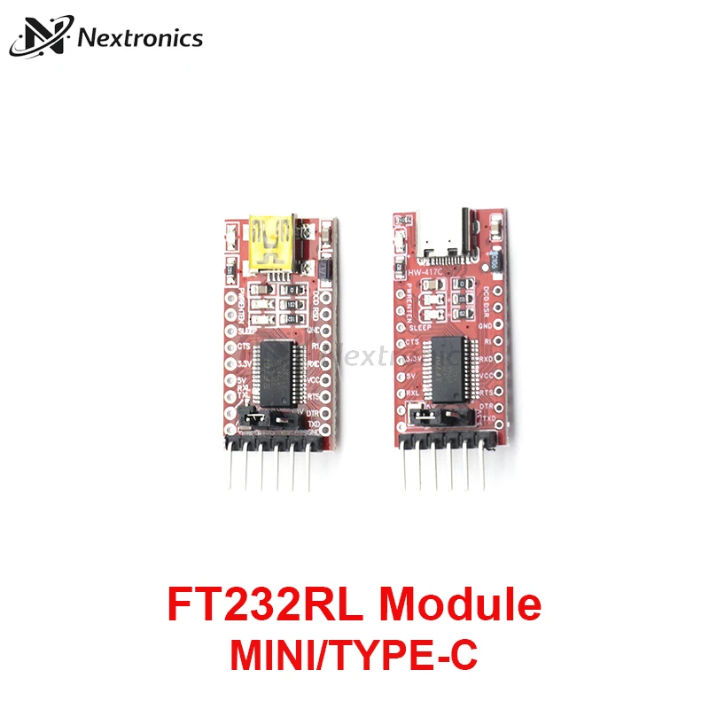 1/3/5/10PCS FT232RL FTDI USB to TTL Serial Adapter Module MINI Type-C 3.3V 5V Converter for Arduino Pro Mini MCU Programming - view 3