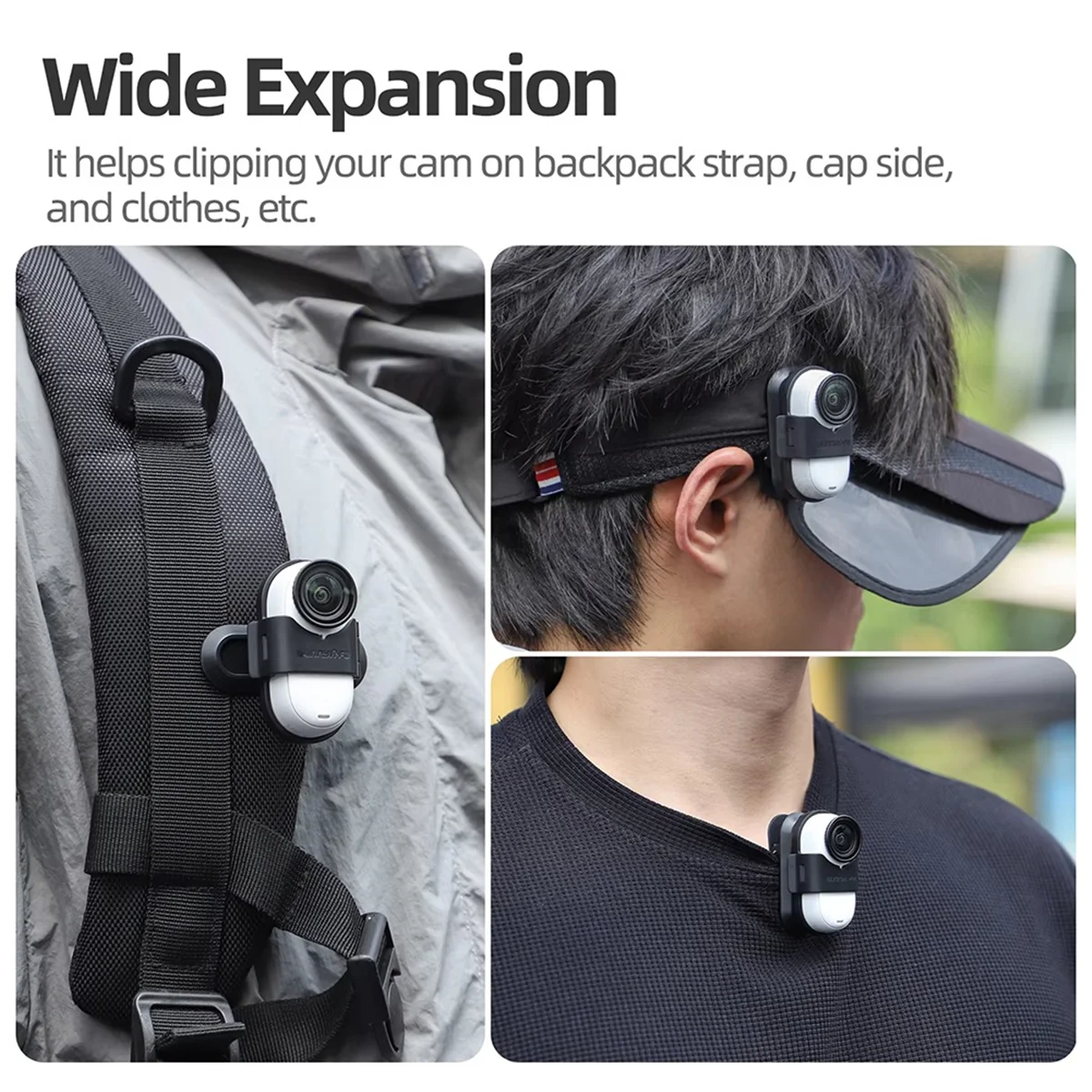 Backpack Clip Mount Backpack Clip Holder Anti-Shake 360 Rotation Clip Mount for GO 3S Sports Camera Accessories