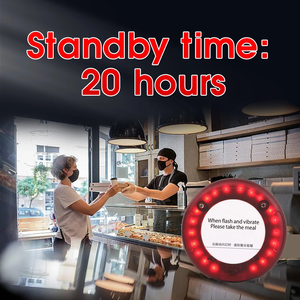 Wireless Restaurant Pager System Waterproof Buzzers Calling System Food Pager For Cafe Church Clinic Food Court Food Truck