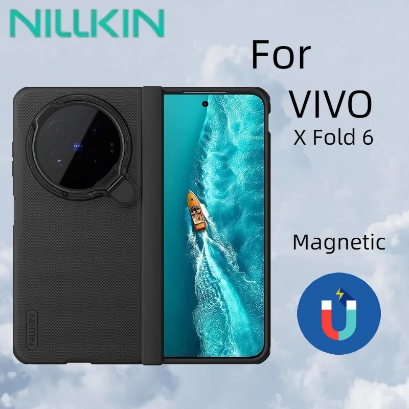 Custodia NILLKIN per VIVO X Fold 6 MagSafe Frosted Shield Prop magnetica antiurto con supporto per telefono e copertura per fotocamera per X Fold 6