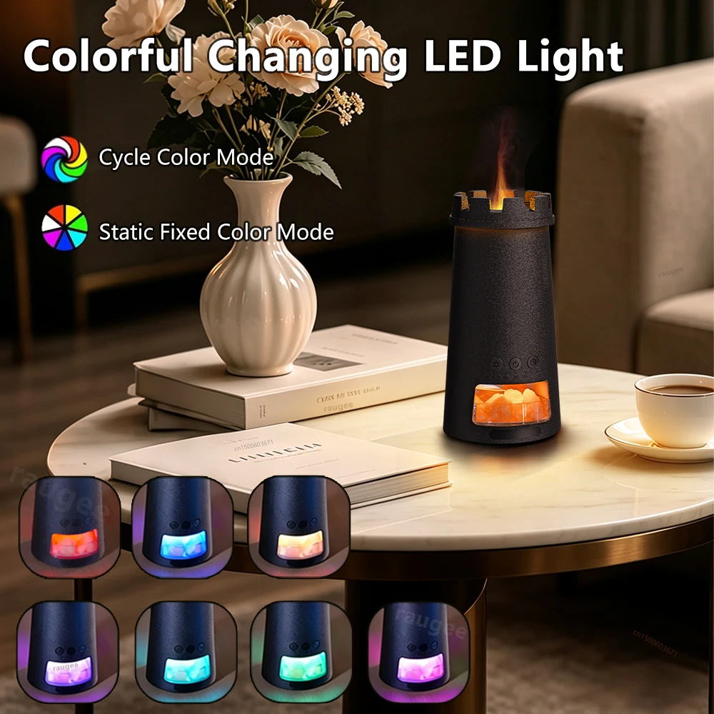 Aroma Diffuser Mini Air Humidifier Flame Essential Oils Diffuser for Home Bedroom USB Aromatherapy Fragrance Diffuser with Light