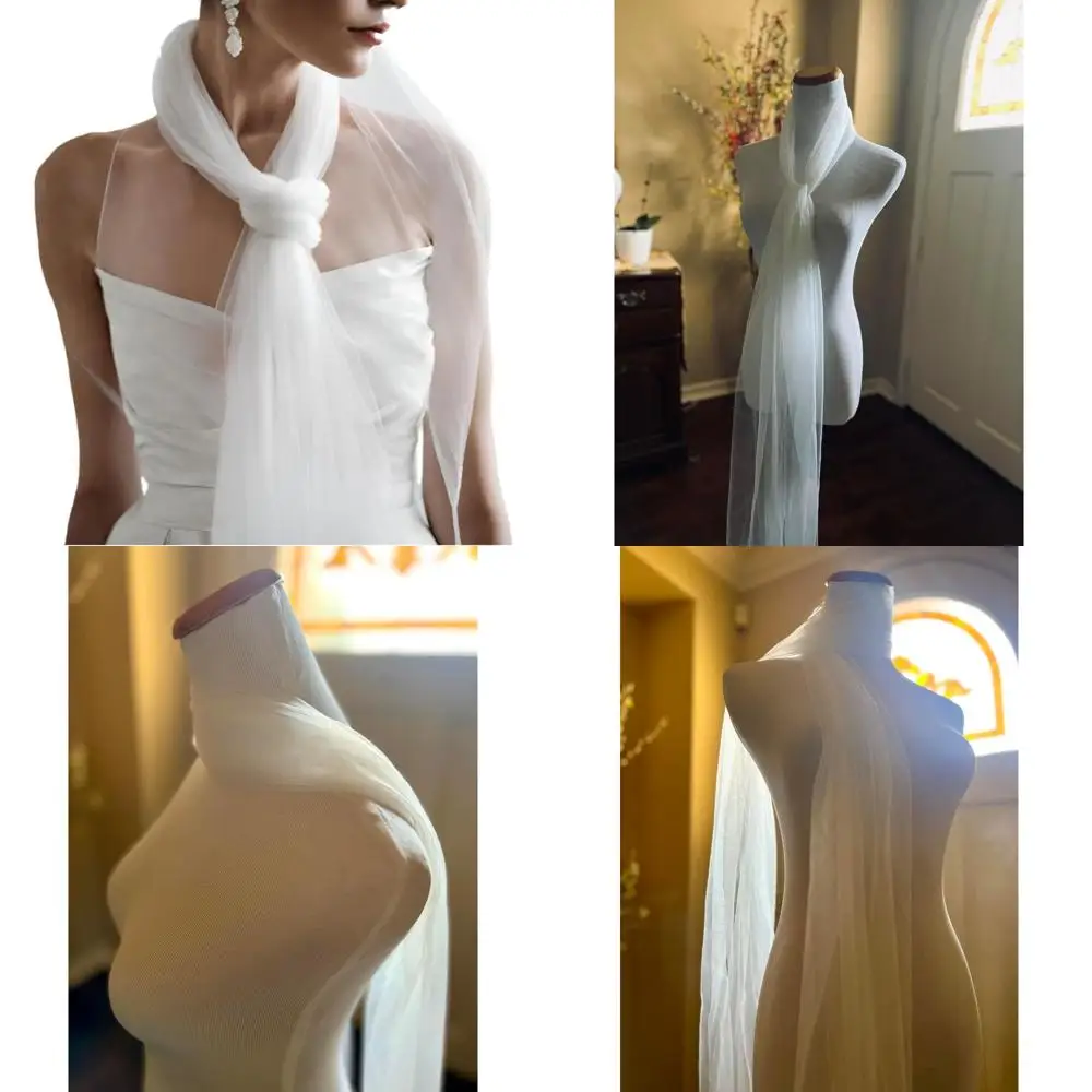 

Элегантный свадебный шарф из тюля для свадебного ансамбля — мягкий и изящный аксессуар