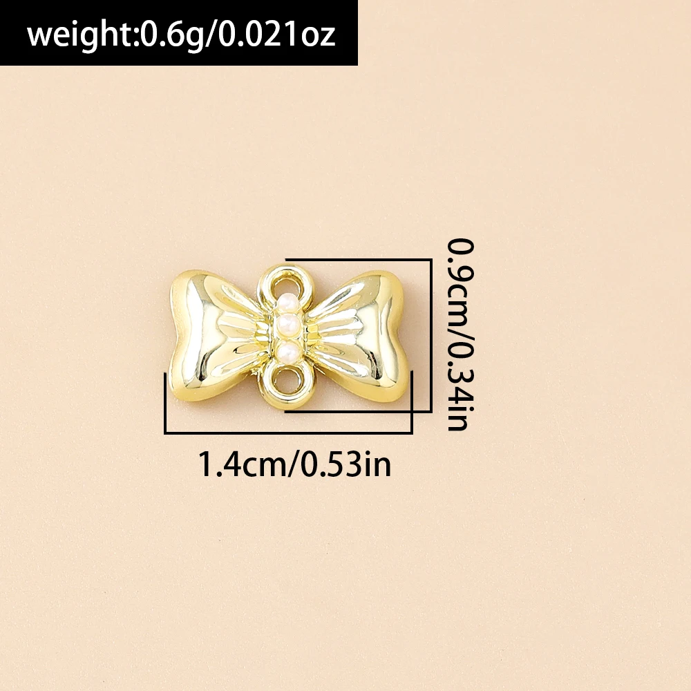 Leslie 5 Stück Gold Silber Farbe Schleife Serie Schleife Schleife Charm Anhänger für handgemachte Halskette Armband Schmuckherstellung Zubehör – Detail 10